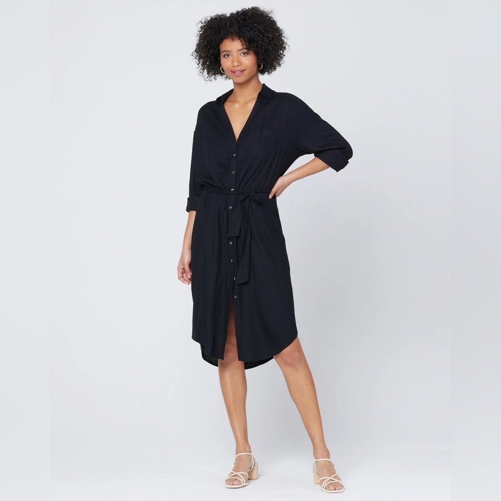 L*Space Black Button-Down Dress